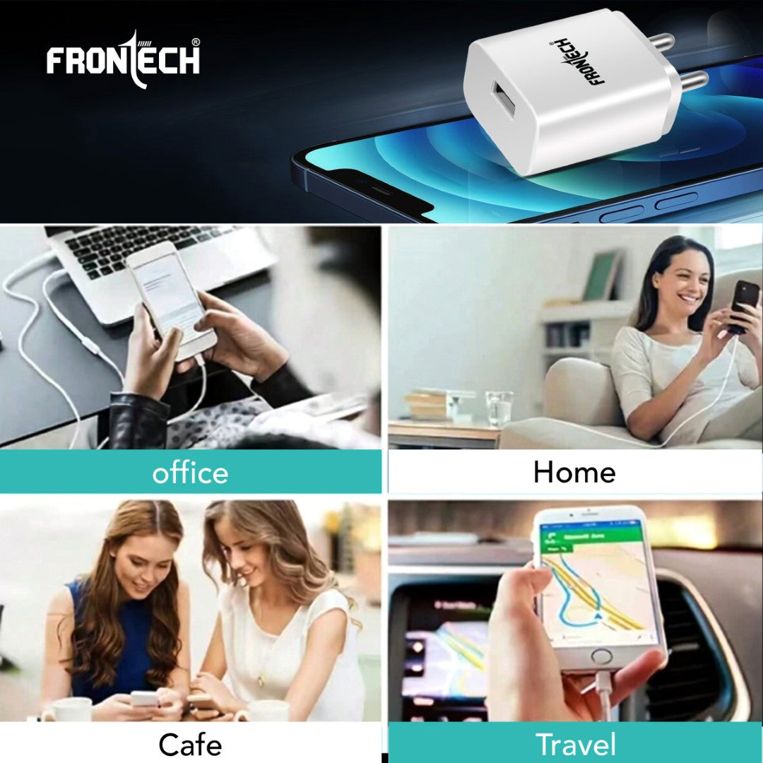 Frontech 12W/2.4A Mobile Charger | Ultra Fast Charging, Quick Charge 3.0, (0951CW, White) Frontech 12W/2.4A Mobile Charger | Ultra Fast Charging, Quick Charge 3.0, (0951CW, White)